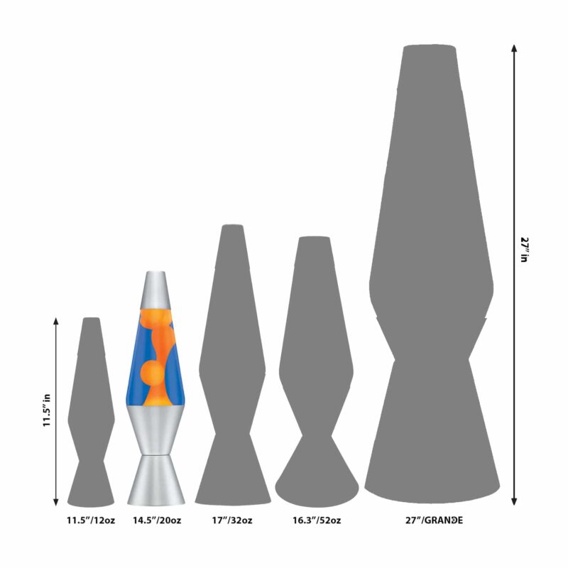 14.5” LAVA Lamp – Orange/Blue/Silver - US 9544