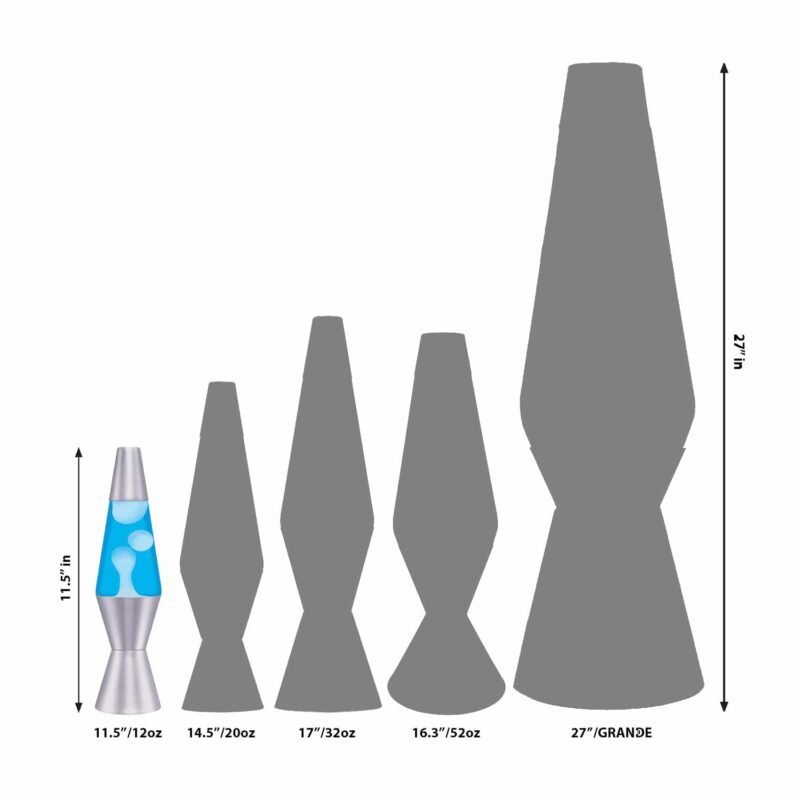 11.5″ LAVA Lamp – White/Blue/Silver - US 1912