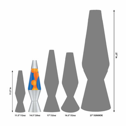 14.5” LAVA Lamp – Orange/Blue/Silver - US 9544