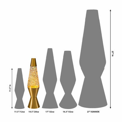 14.5″ LAVA Lamp Rainbow Glitter – Clear/Gold - US 6781