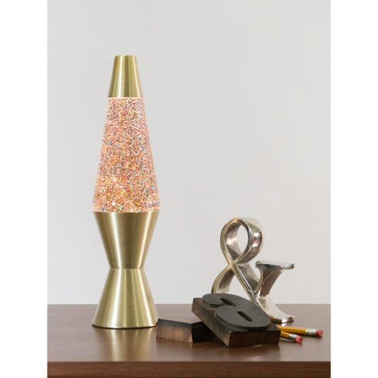 14.5″ LAVA Lamp Rainbow Glitter – Clear/Gold - US 6781