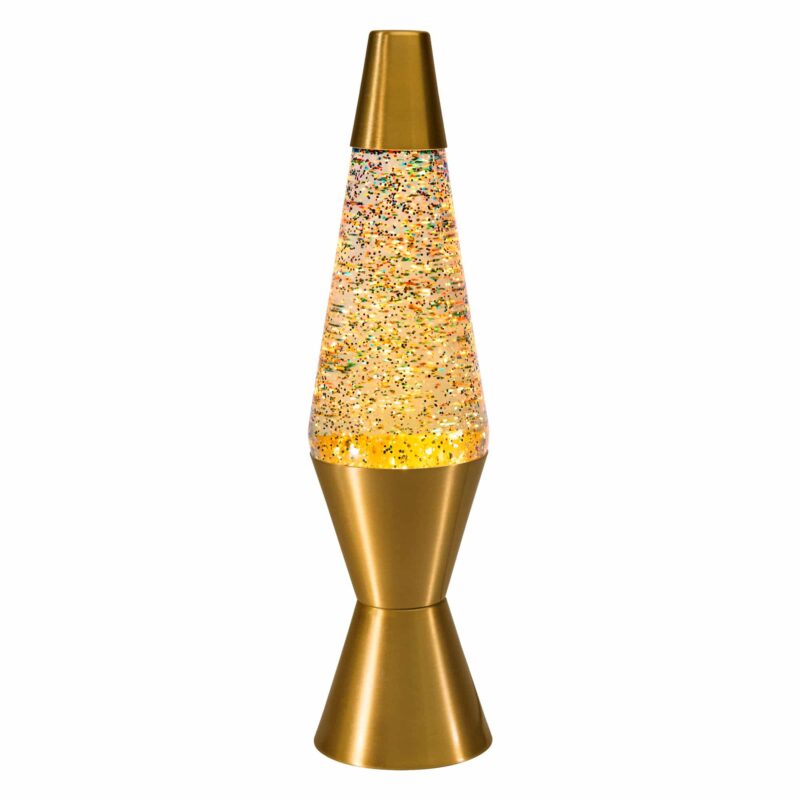 14.5″ LAVA Lamp Rainbow Glitter – Clear/Gold - US 6781