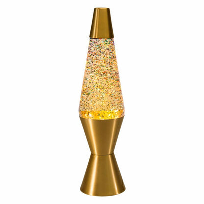 14.5″ LAVA Lamp Rainbow Glitter – Clear/Gold - US 6781