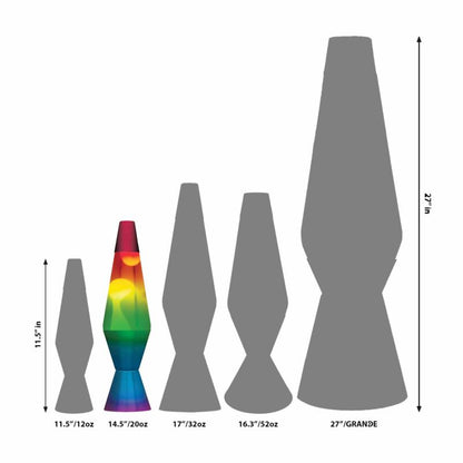 14.5” LAVA Lamp Rainbow – White/Clear/Tricolor - US 1638