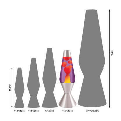 16.3″ LAVA Lamp – Yellow/Purple/Silver - US 7004